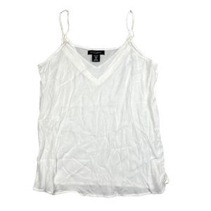 Love Cameron Women LARGE Off White Strappy V Tank Top Loose Casual Shirt Blouse